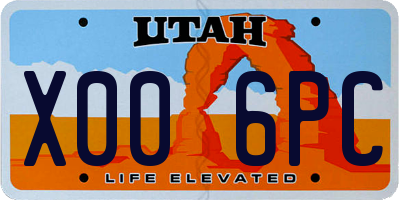 UT license plate X006PC