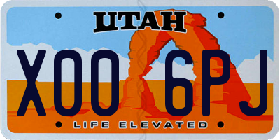 UT license plate X006PJ