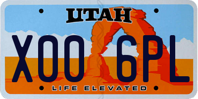 UT license plate X006PL