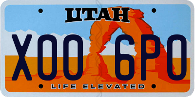 UT license plate X006PO