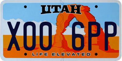 UT license plate X006PP