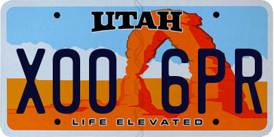 UT license plate X006PR