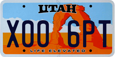 UT license plate X006PT
