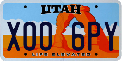 UT license plate X006PY