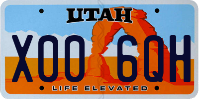 UT license plate X006QH