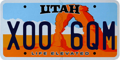 UT license plate X006QM