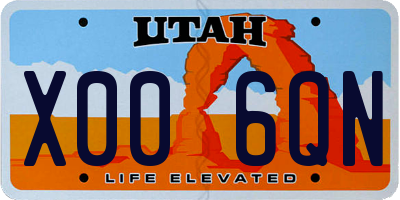 UT license plate X006QN