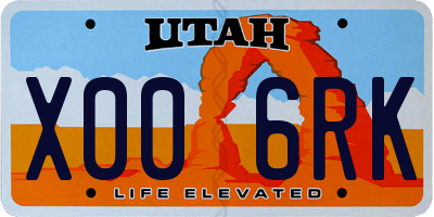 UT license plate X006RK
