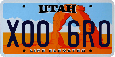 UT license plate X006RO