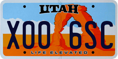 UT license plate X006SC