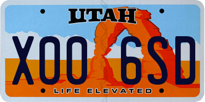 UT license plate X006SD
