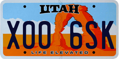 UT license plate X006SK