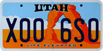 UT license plate X006SO