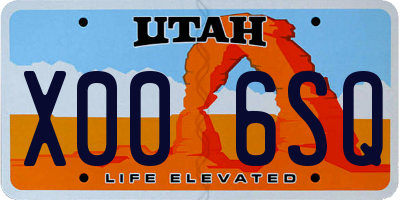 UT license plate X006SQ