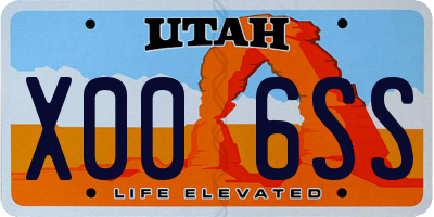 UT license plate X006SS