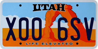 UT license plate X006SV