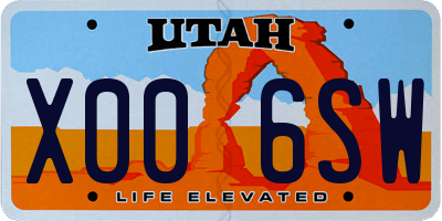 UT license plate X006SW
