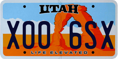 UT license plate X006SX