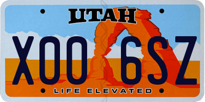 UT license plate X006SZ