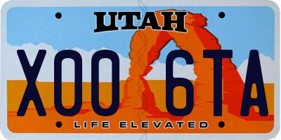 UT license plate X006TA