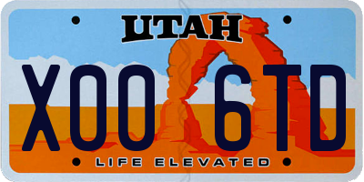 UT license plate X006TD