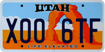 UT license plate X006TF