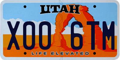 UT license plate X006TM