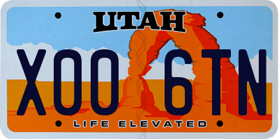 UT license plate X006TN