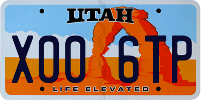 UT license plate X006TP