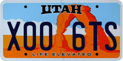 UT license plate X006TS