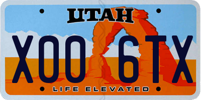 UT license plate X006TX