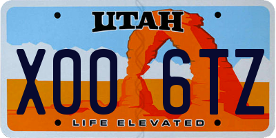 UT license plate X006TZ