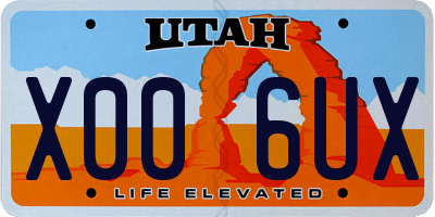 UT license plate X006UX
