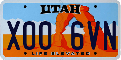 UT license plate X006VN