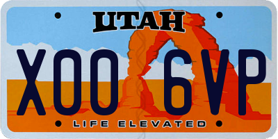 UT license plate X006VP