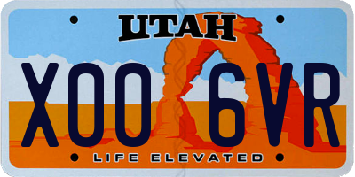 UT license plate X006VR
