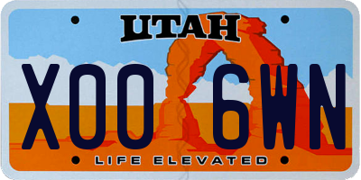 UT license plate X006WN
