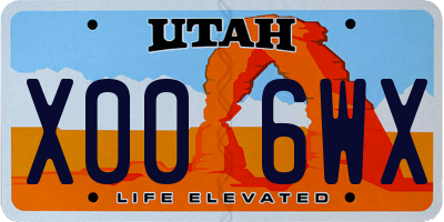 UT license plate X006WX