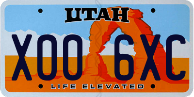 UT license plate X006XC