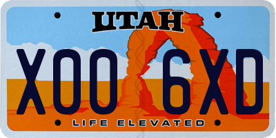 UT license plate X006XD