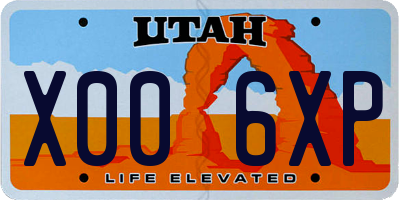 UT license plate X006XP
