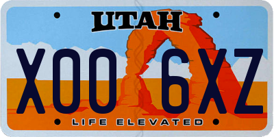 UT license plate X006XZ