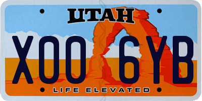 UT license plate X006YB