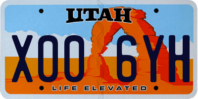 UT license plate X006YH