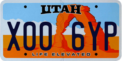 UT license plate X006YP