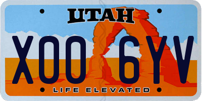 UT license plate X006YV