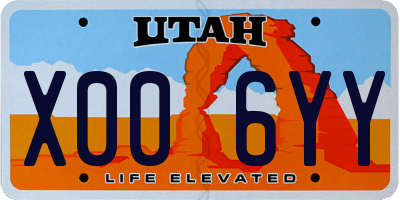 UT license plate X006YY