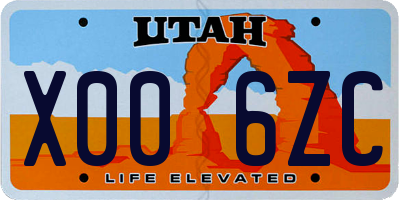 UT license plate X006ZC