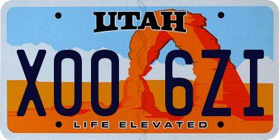 UT license plate X006ZI