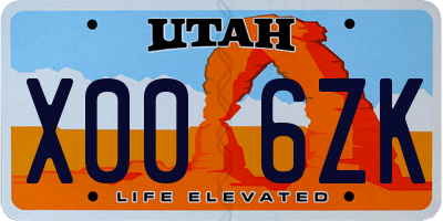 UT license plate X006ZK